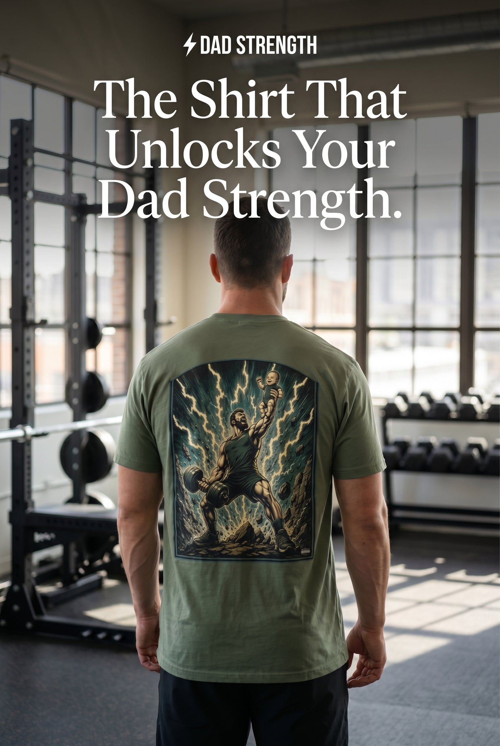 Dad Strength Activated™| Fatherhood Meets Fitness| Funny Gym Dad Shirt